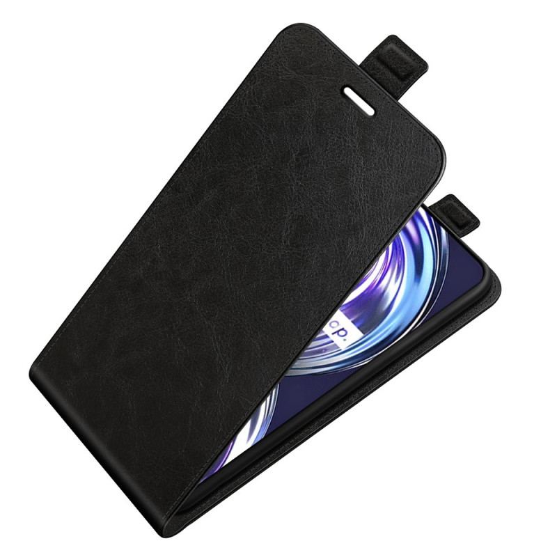 Capa De Couro Para Realme 8i Flip Dobrável Retrô