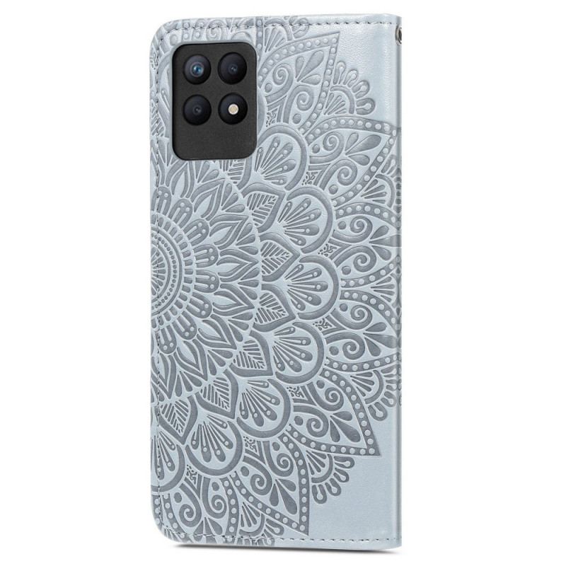 Capa De Couro Para Realme 8i Folhas Tribais