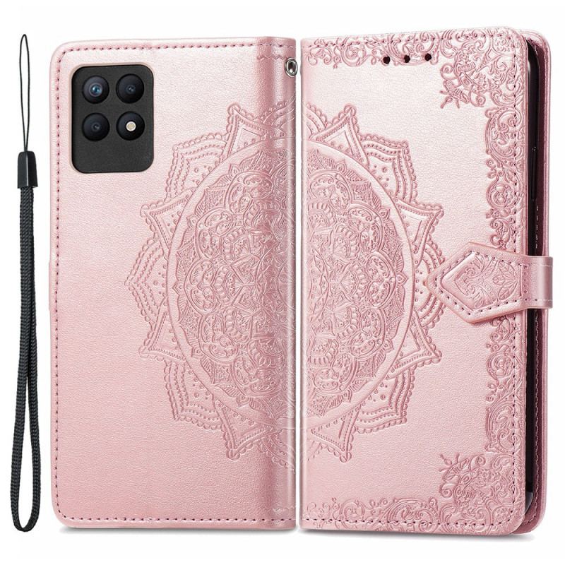 Capa De Couro Para Realme 8i Mandala Idade Média