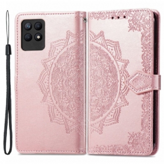 Capa De Couro Para Realme 8i Mandala Idade Média