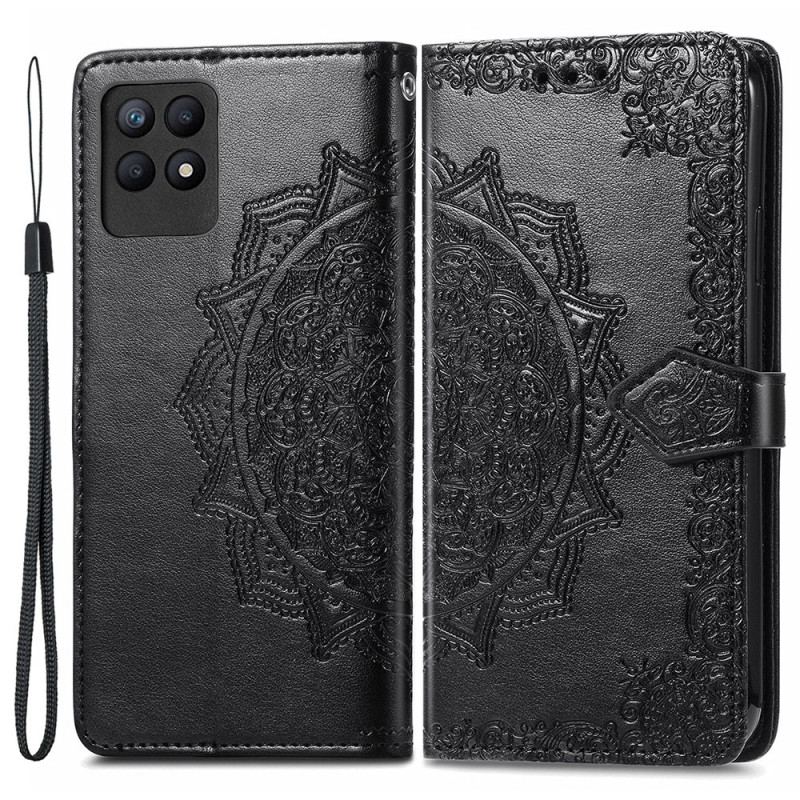 Capa De Couro Para Realme 8i Mandala Idade Média