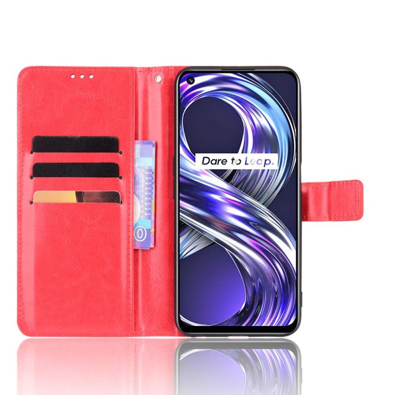 Capa Flip Para Realme 8i Couro Falso Chamativo