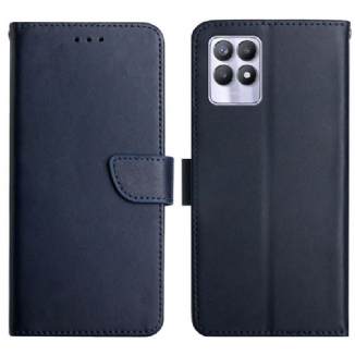 Capa Flip Para Realme 8i Couro Napa Genuíno