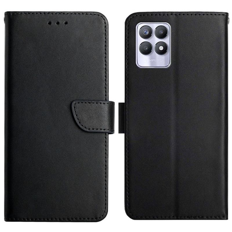 Capa Flip Para Realme 8i Couro Napa Genuíno