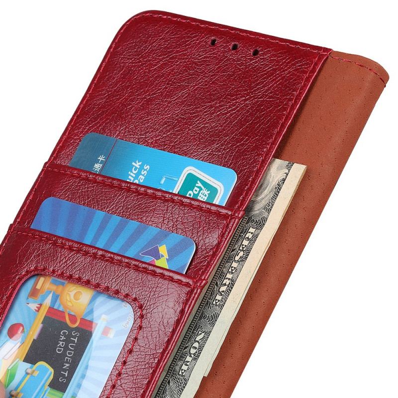 Capa Flip Para Realme 8i Couro Napa Rachado