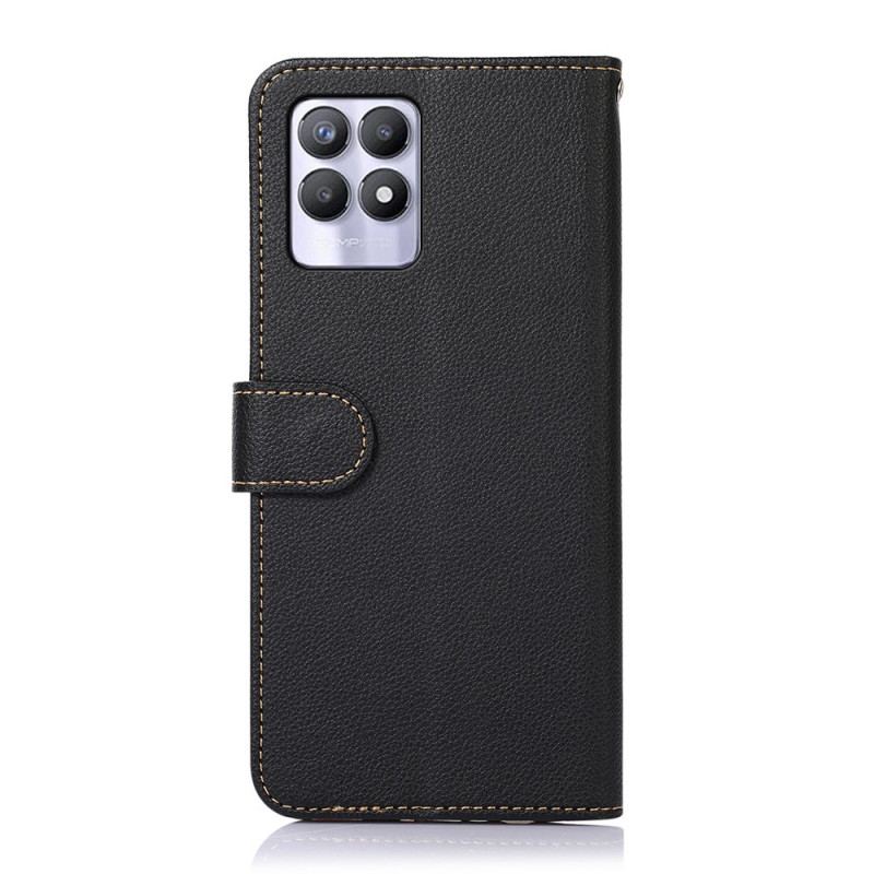 Capa Flip Para Realme 8i Estilo Lichia Rfid Khazneh