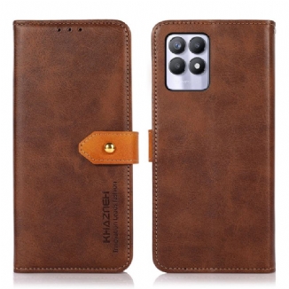 Capa Flip Para Realme 8i Fecho Dourado Bicolor Khazneh