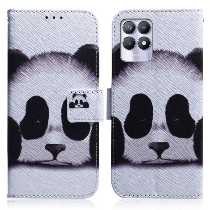 Capa Folio Para Realme 8i Cara De Panda