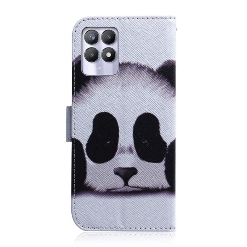 Capa Folio Para Realme 8i Cara De Panda