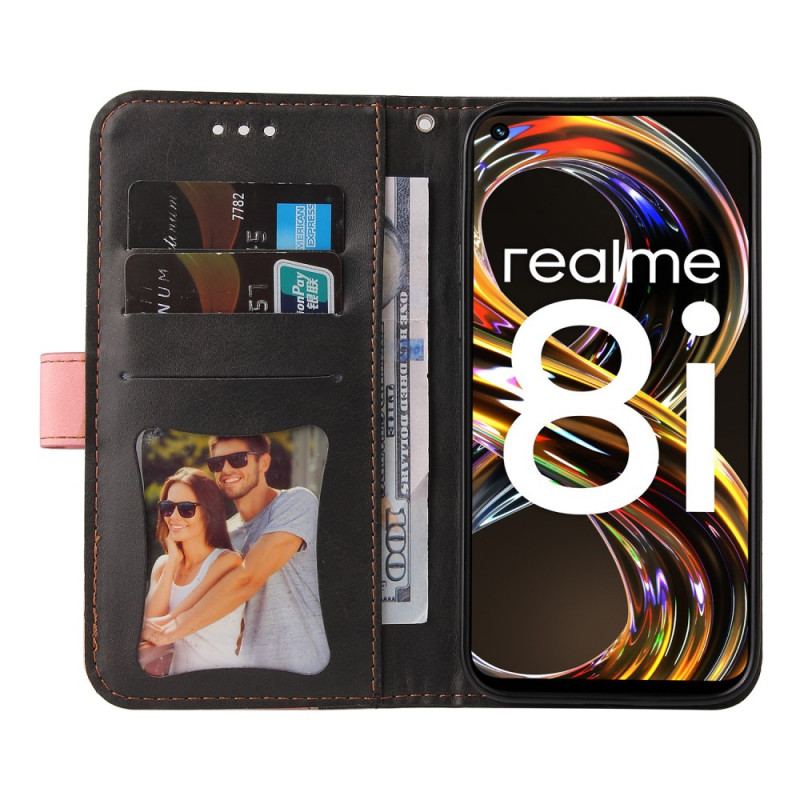 Capa Folio Para Realme 8i Dois Tons