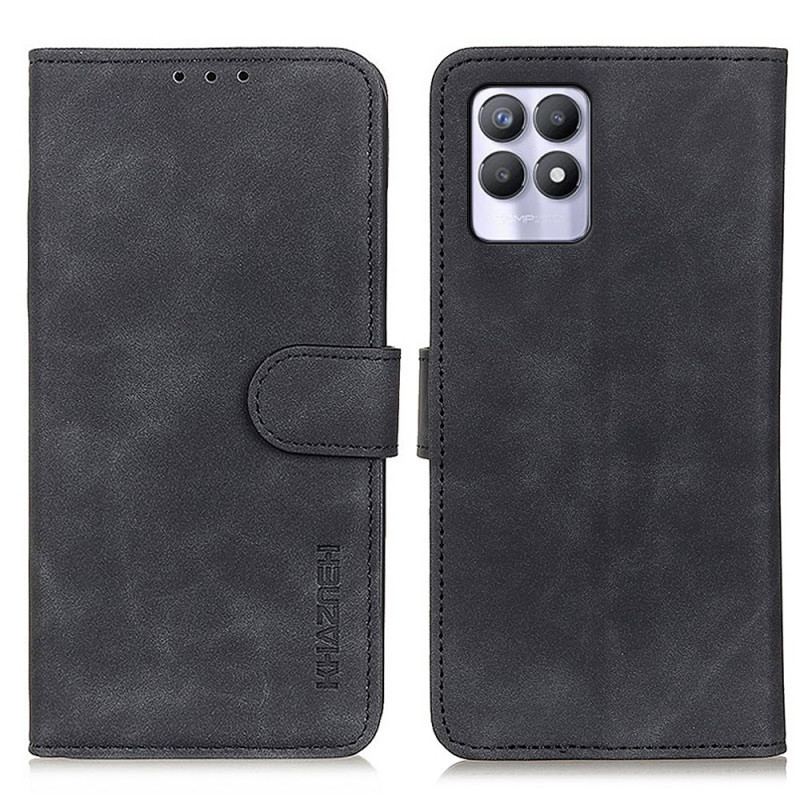 Capa Folio Para Realme 8i Efeito Couro Vintage Khazneh