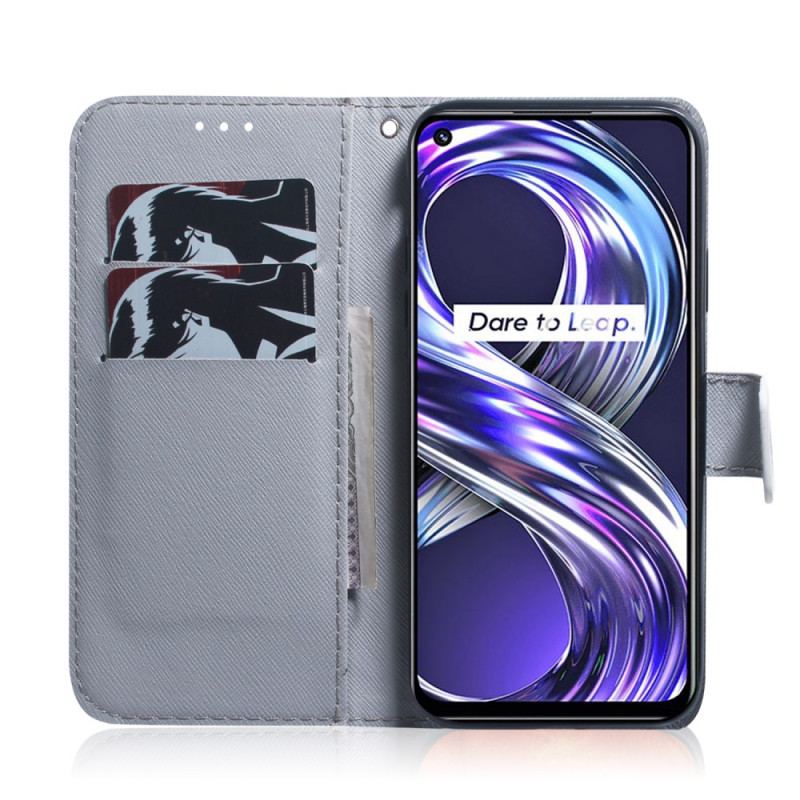 Capa Folio Para Realme 8i Olhar Canino