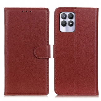 Capa Folio Para Realme 8i Tradicionalmente Lichia