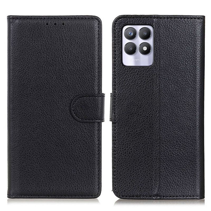 Capa Folio Para Realme 8i Tradicionalmente Lichia