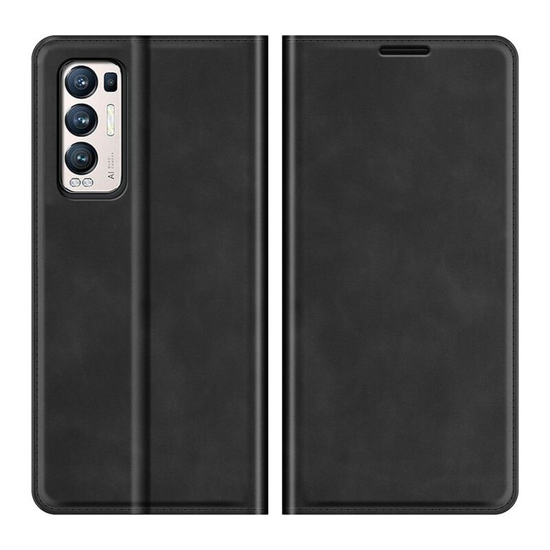 Capa De Celular Para Oppo Find X3 Neo Flip Efeito Couro Toque Sedoso