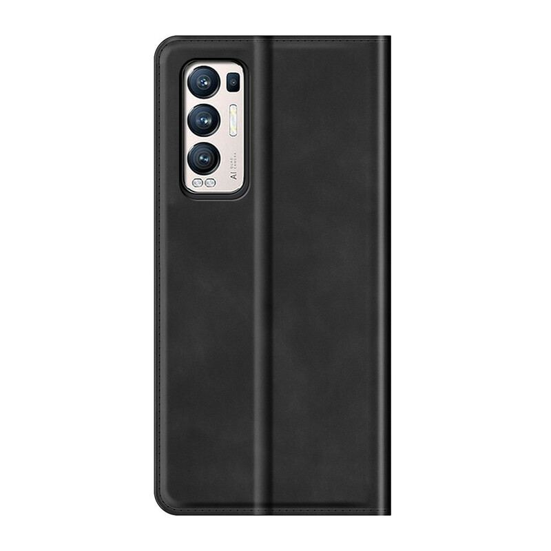 Capa De Celular Para Oppo Find X3 Neo Flip Efeito Couro Toque Sedoso