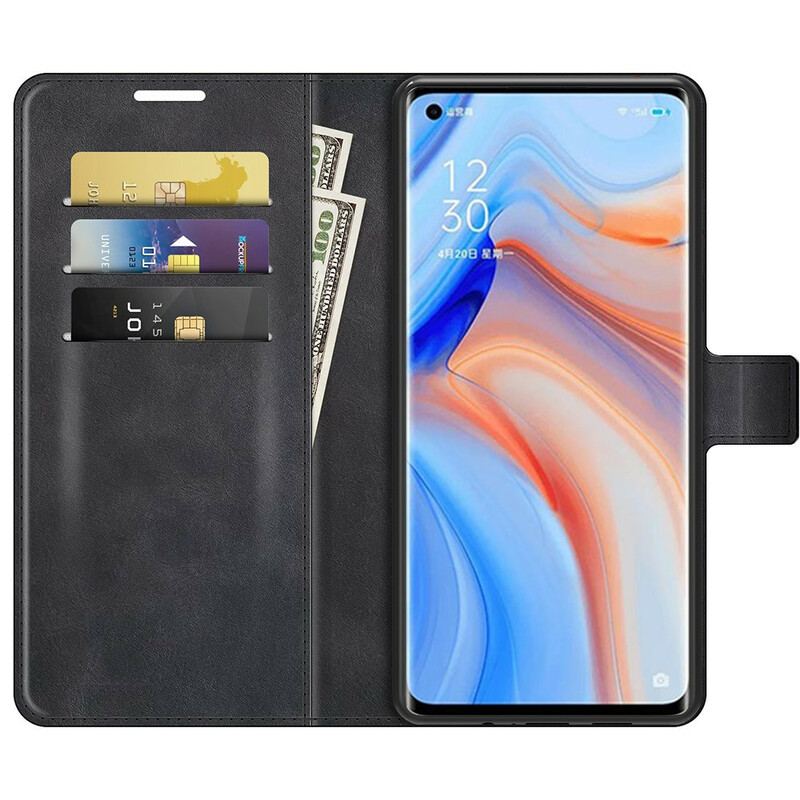 Capa De Couro Para Oppo Find X3 Neo Efeito De Couro Extremo Fino