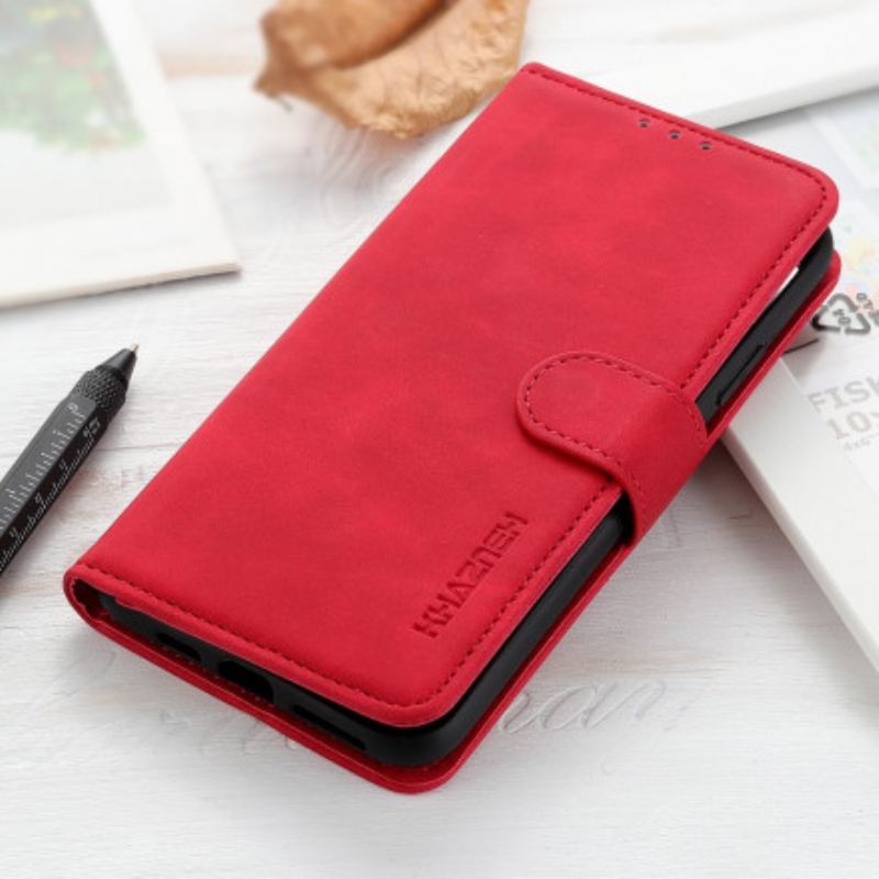 Capa De Couro Para Oppo Find X3 Neo Efeito Couro Vintage Fosco Khazneh