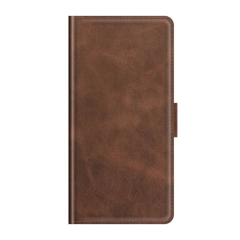 Capa De Couro Para Oppo Find X3 Neo Flip Aba Dupla Clássica