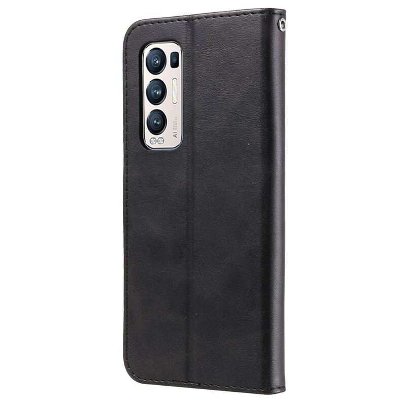 Capa De Couro Para Oppo Find X3 Neo Porta-moedas Vintage