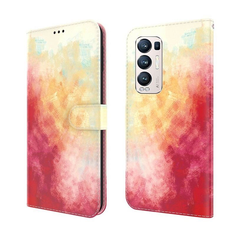 Capa Flip Para Oppo Find X3 Neo Abstrato Colorido