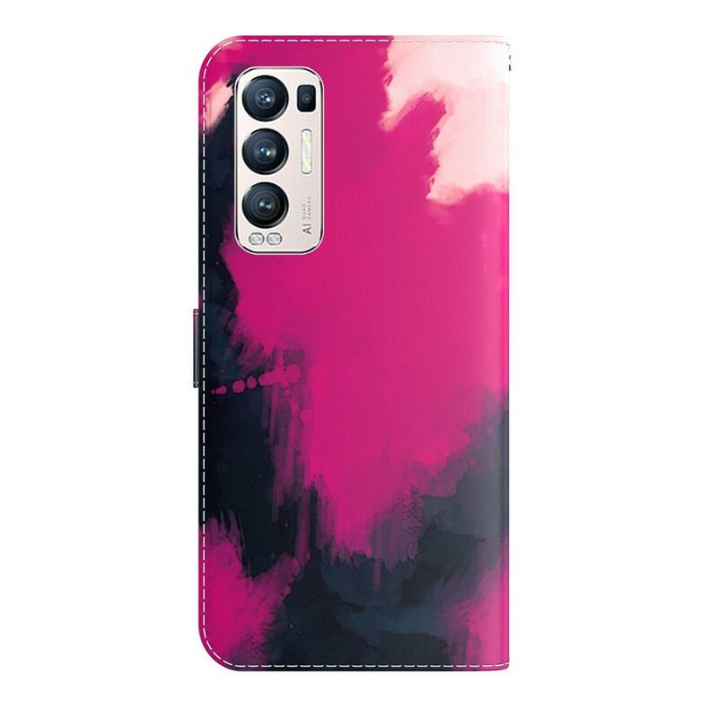 Capa Flip Para Oppo Find X3 Neo Abstrato Colorido