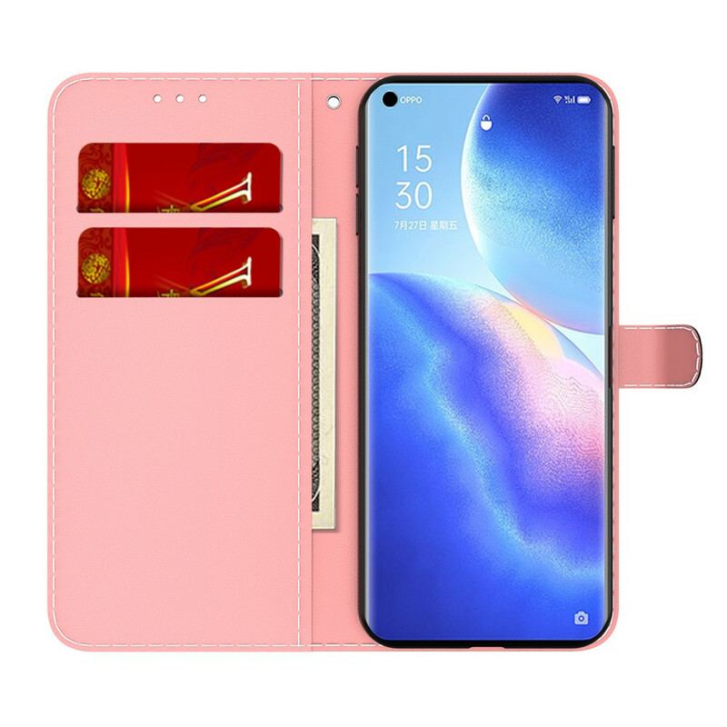 Capa Flip Para Oppo Find X3 Neo Abstrato Colorido