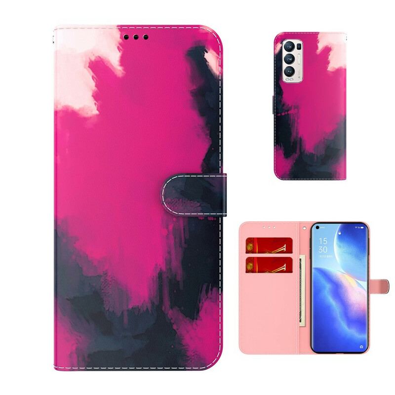 Capa Flip Para Oppo Find X3 Neo Abstrato Colorido