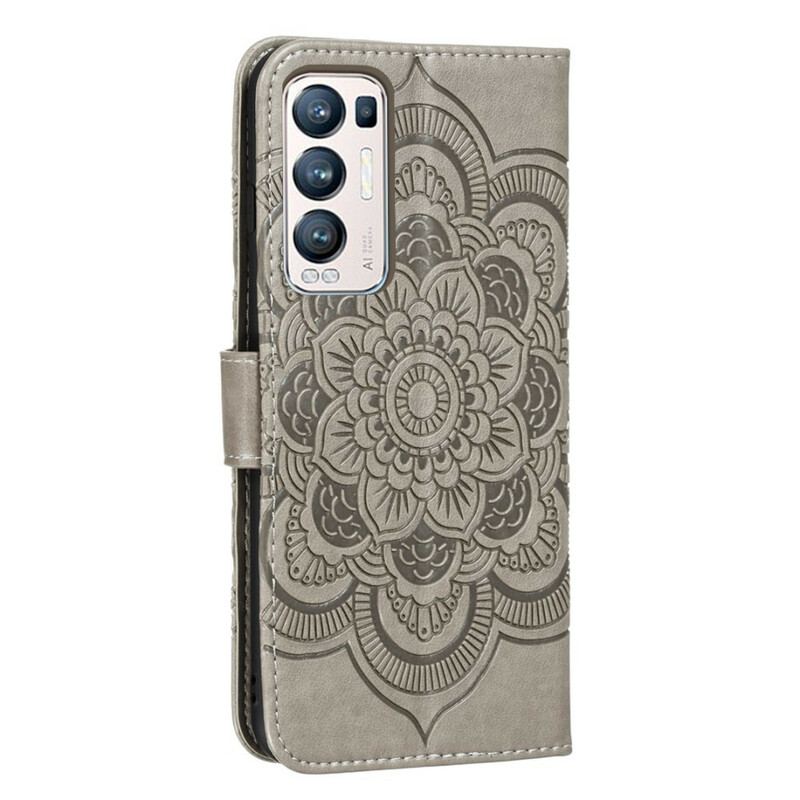 Capa Flip Para Oppo Find X3 Neo De Cordão Mandala Alça Completo