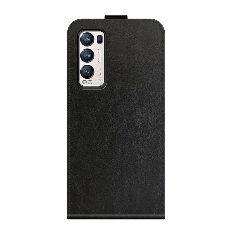 Capa Flip Para Oppo Find X3 Neo De Couro Aba Vertical Efeito Couro