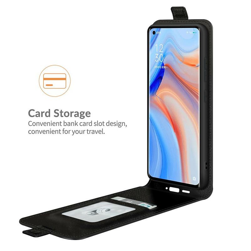 Capa Flip Para Oppo Find X3 Neo De Couro Aba Vertical Efeito Couro