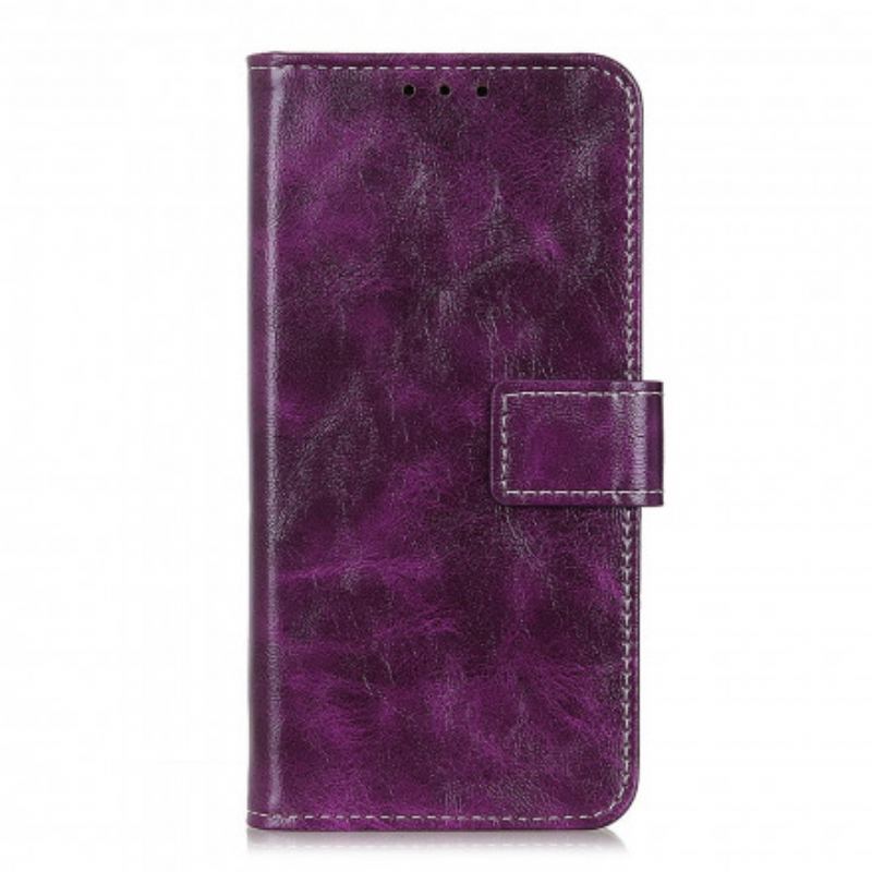 Capa Folio Para Oppo Find X3 Neo Costuras Expostas Efeito Couro