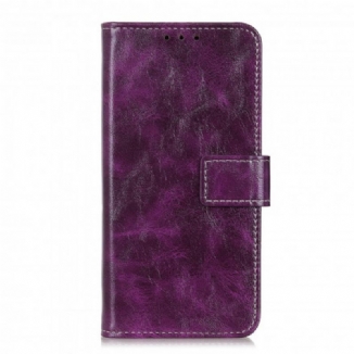 Capa Folio Para Oppo Find X3 Neo Costuras Expostas Efeito Couro