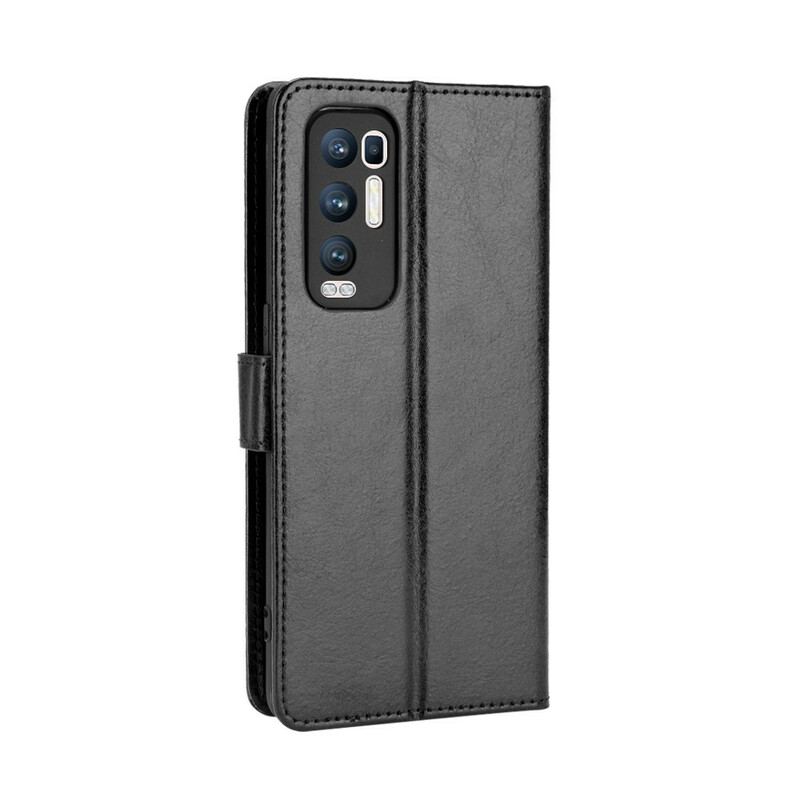 Capa Folio Para Oppo Find X3 Neo Couro Falso Chamativo