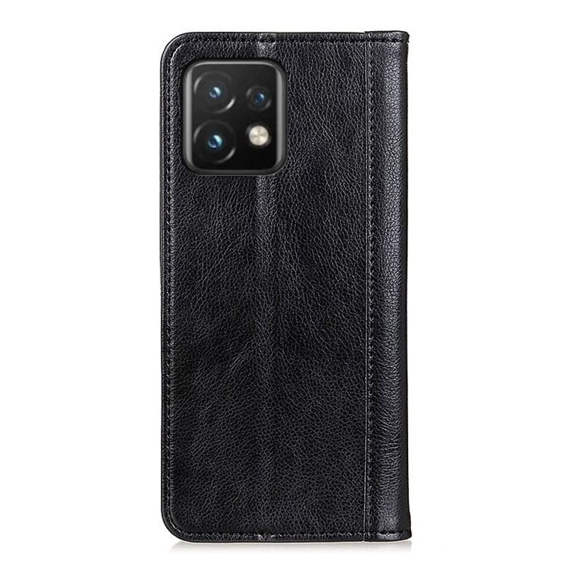 Capa De Celular Para Motorola Edge 40 Pro Flip Elegante Couro Rachado