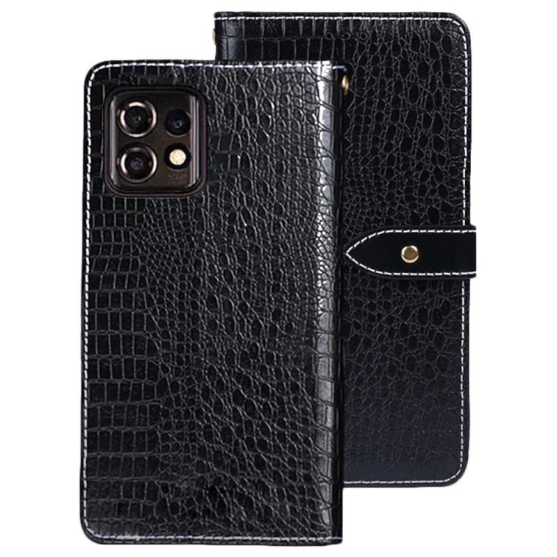 Capa De Couro Para Motorola Edge 40 Pro Crocodilo Idewei