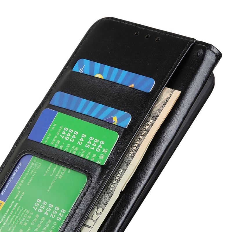 Capa De Couro Para Motorola Edge 40 Pro Couro Envernizado Falso