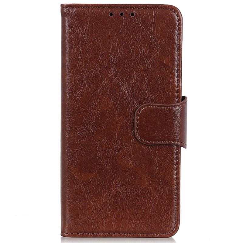 Capa Flip Para Motorola Edge 40 Pro Couro Napa Rachado