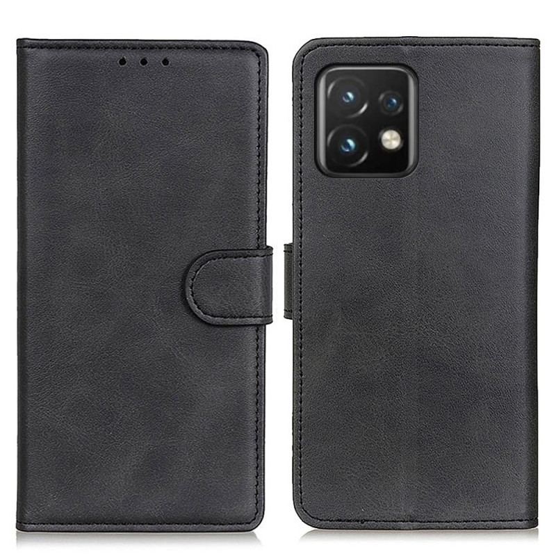 Capa Flip Para Motorola Edge 40 Pro Couro Sintético Fosco