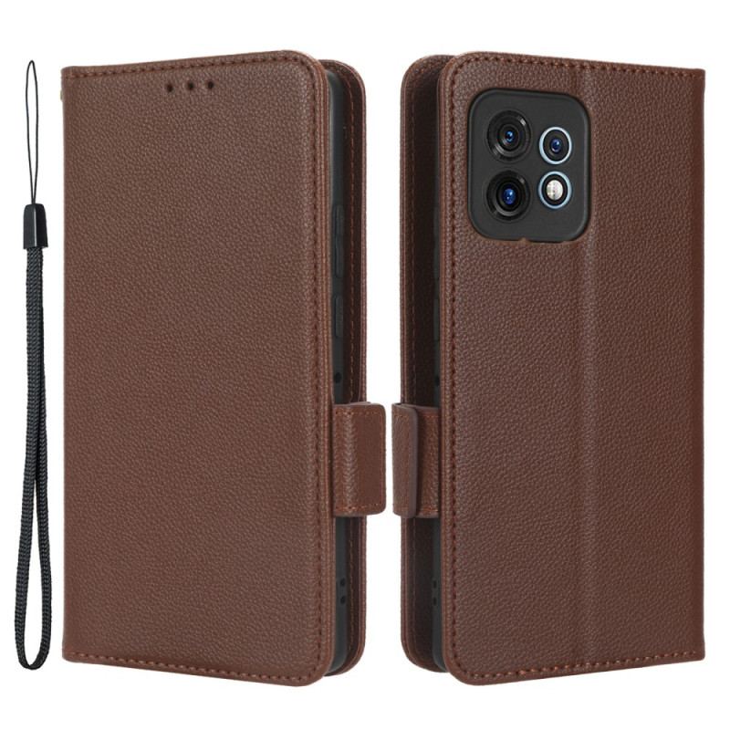 Capa Flip Para Motorola Edge 40 Pro Fecho Duplo Finesse