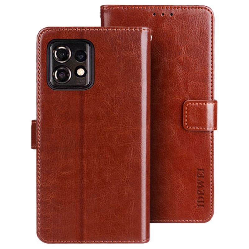 Capa Flip Para Motorola Edge 40 Pro Imitação De Couro Idewei