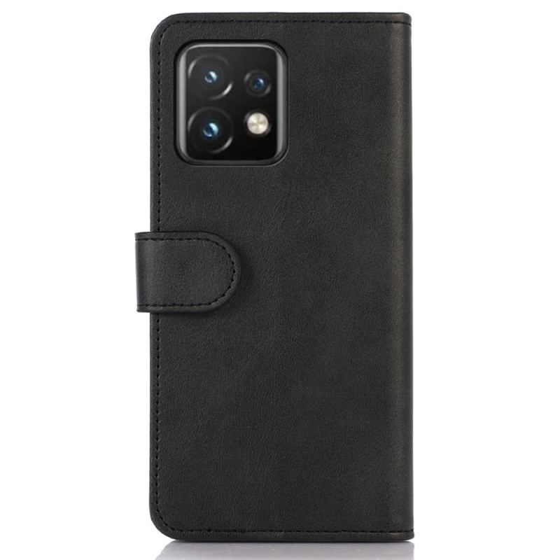 Capa Folio Para Motorola Edge 40 Pro Couro Sintético Liso