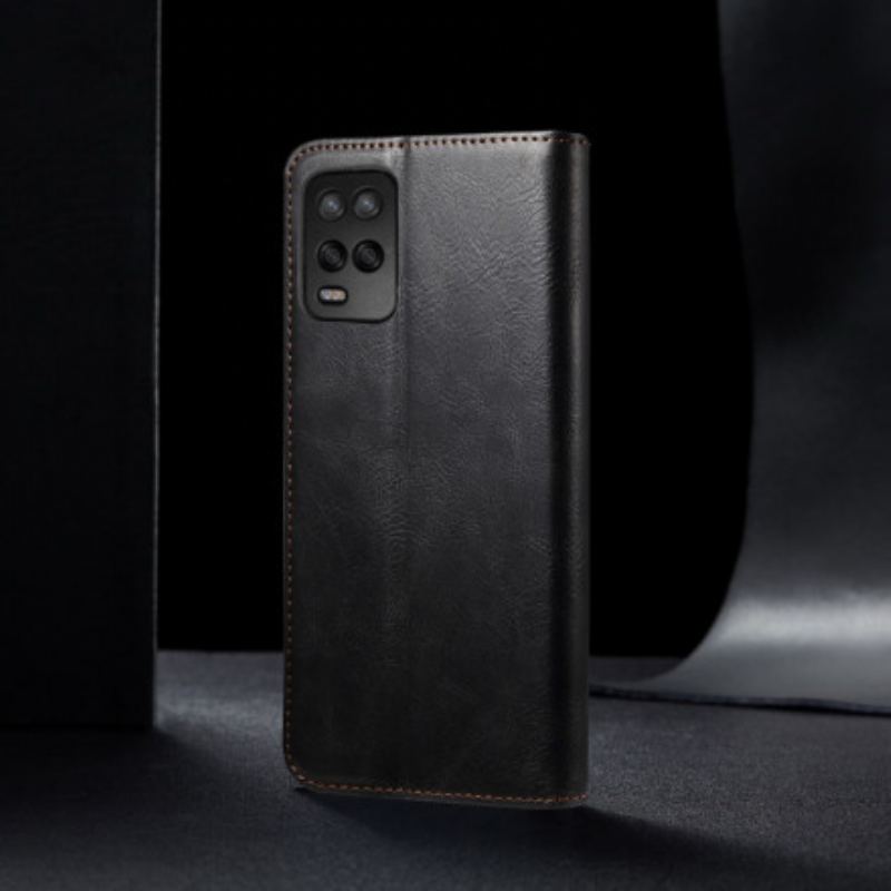 Capa De Celular Para Realme 8 5G Flip Couro Sintético Encerado