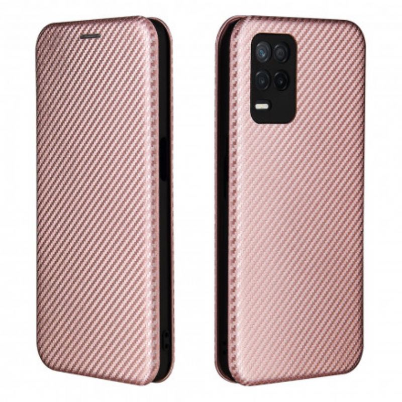 Capa De Celular Para Realme 8 5G Flip Silicone De Carbono Colorido