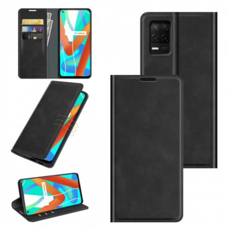 Capa De Celular Para Realme 8 5G Flip Toque De Pele