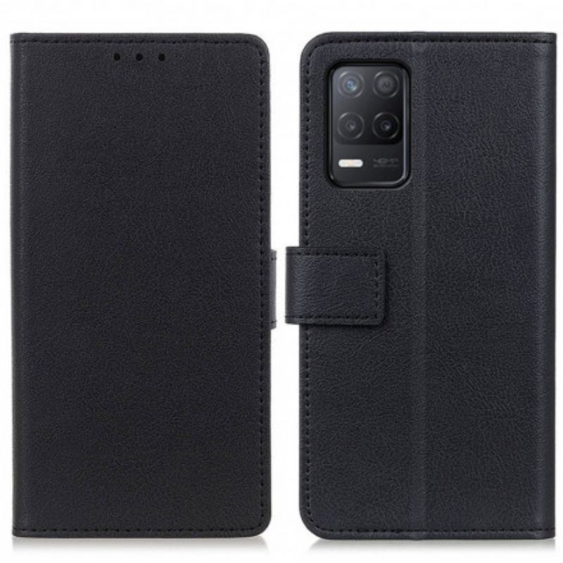 Capa De Couro Para Realme 8 5G Efeito Couro Simples