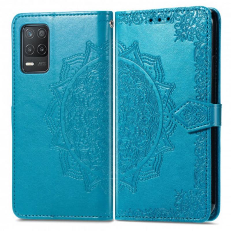 Capa De Couro Para Realme 8 5G Mandala Idade Média