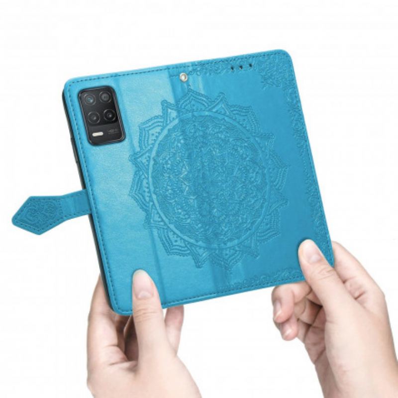 Capa De Couro Para Realme 8 5G Mandala Idade Média