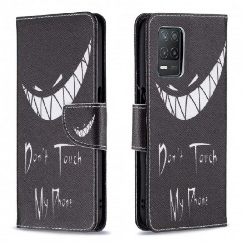 Capa De Couro Para Realme 8 5G Telefone Do Diabo