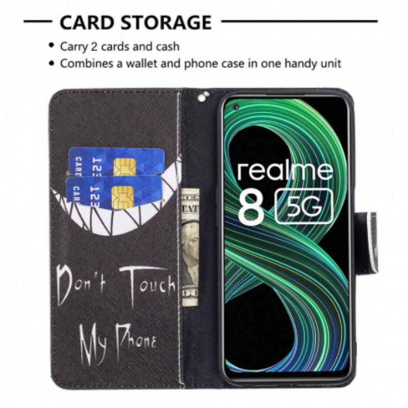 Capa De Couro Para Realme 8 5G Telefone Do Diabo